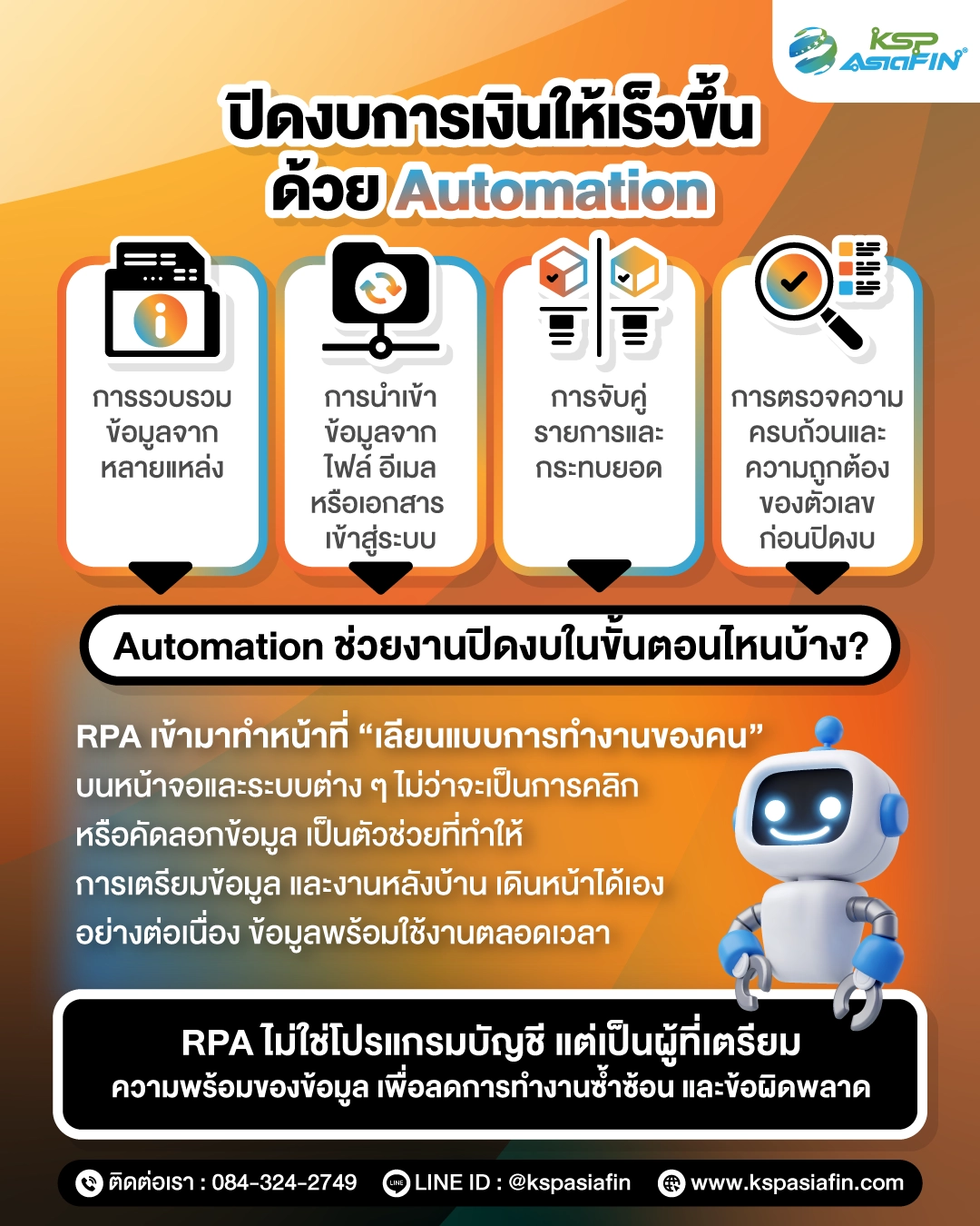 อินโฟกราฟิก ปิดงบการเงินเร็วขึ้นด้วย Automation