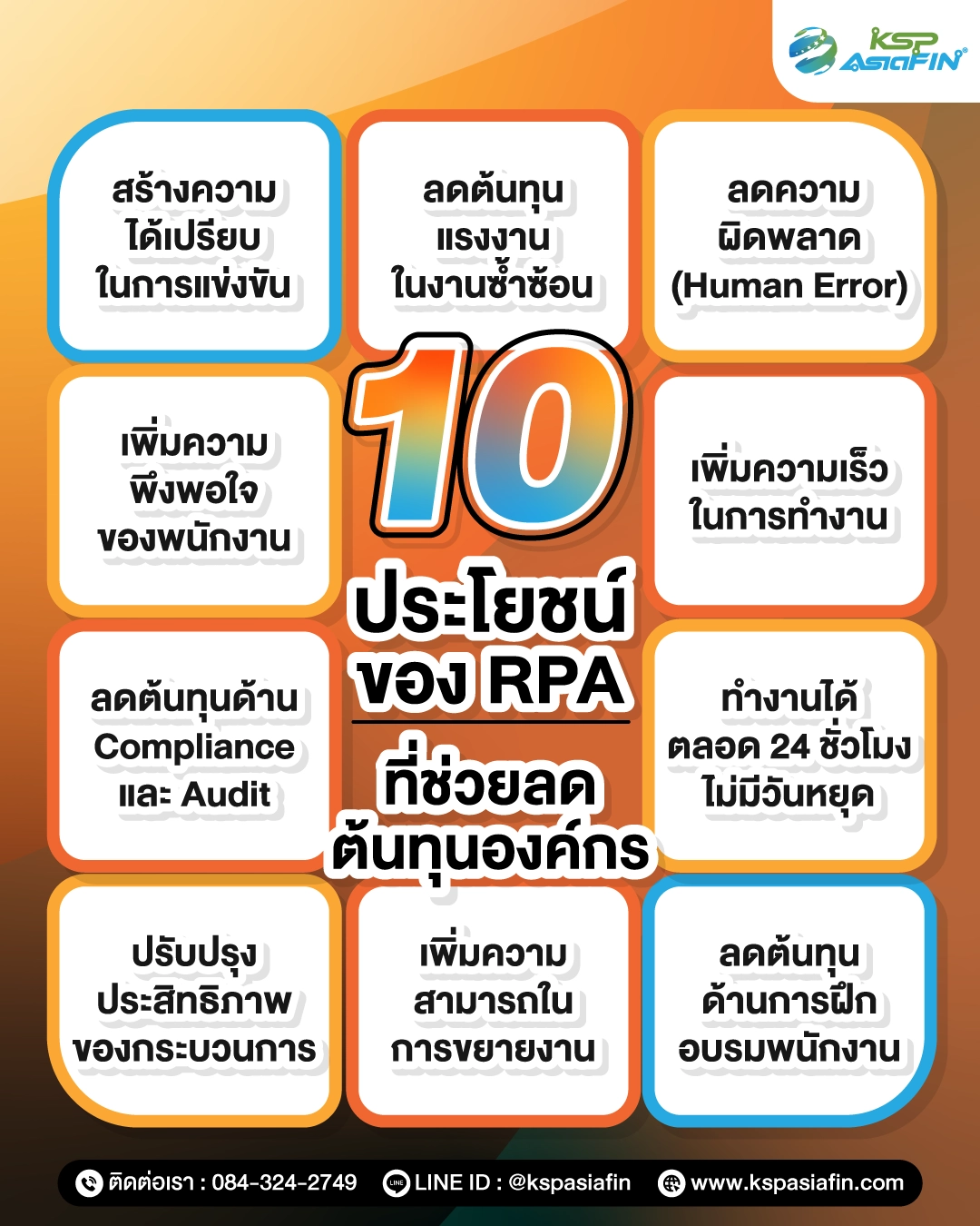 อินโฟกราฟิก 10 ประโยชน์ของ RPA