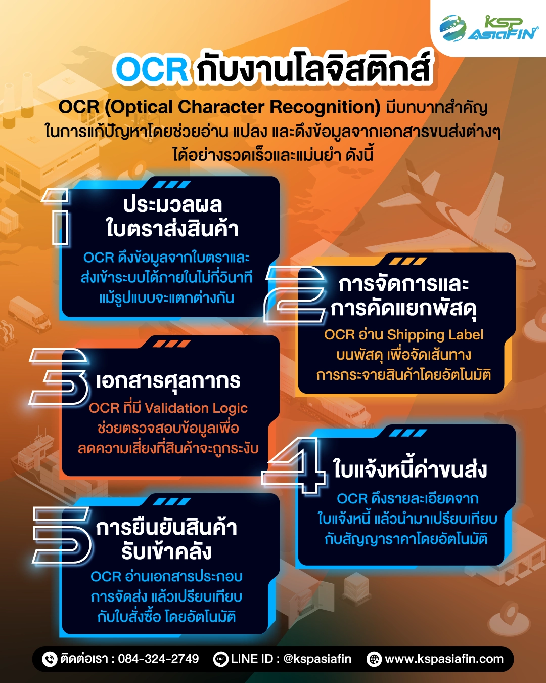 อินโฟกราฟิก การใช้ OCR ในงานโลจิสติกส์